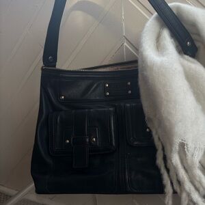 Vintage Kate Spade Black Leather Shoulder Bag